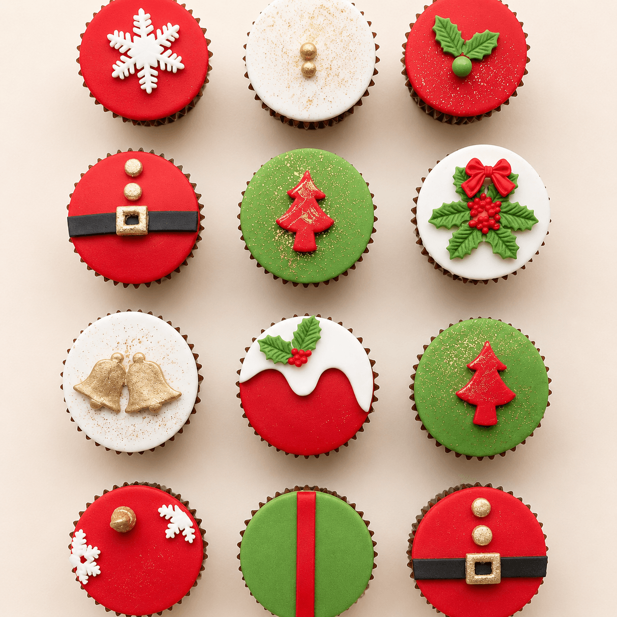 Cupcakes decorados para Navidad