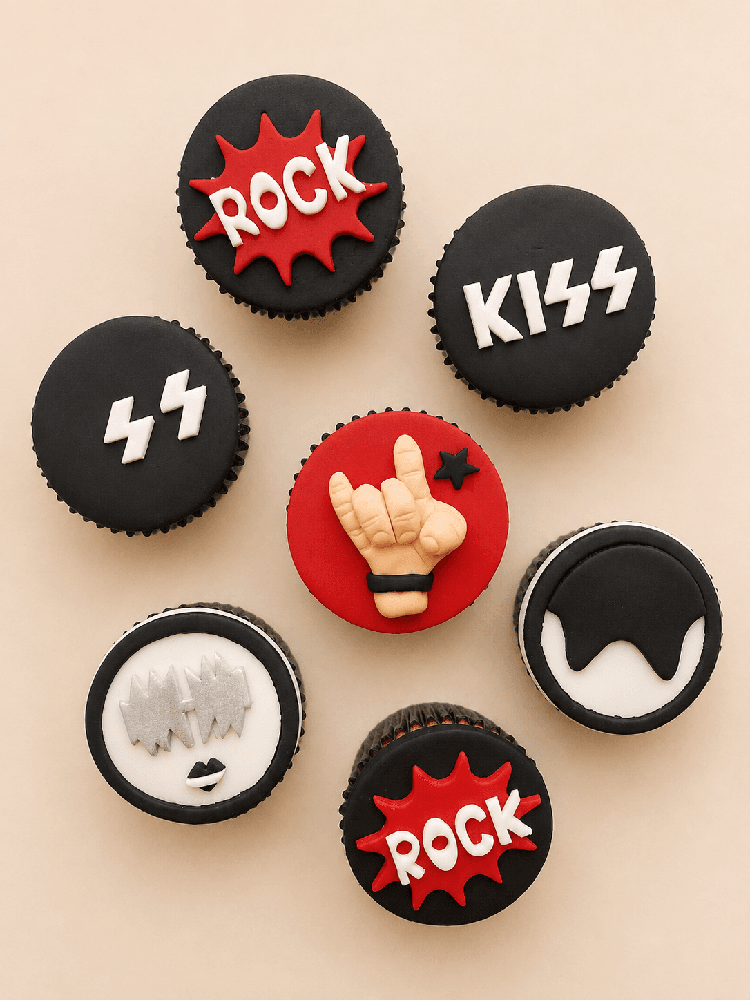 Cupcakes decorados con temática rock
