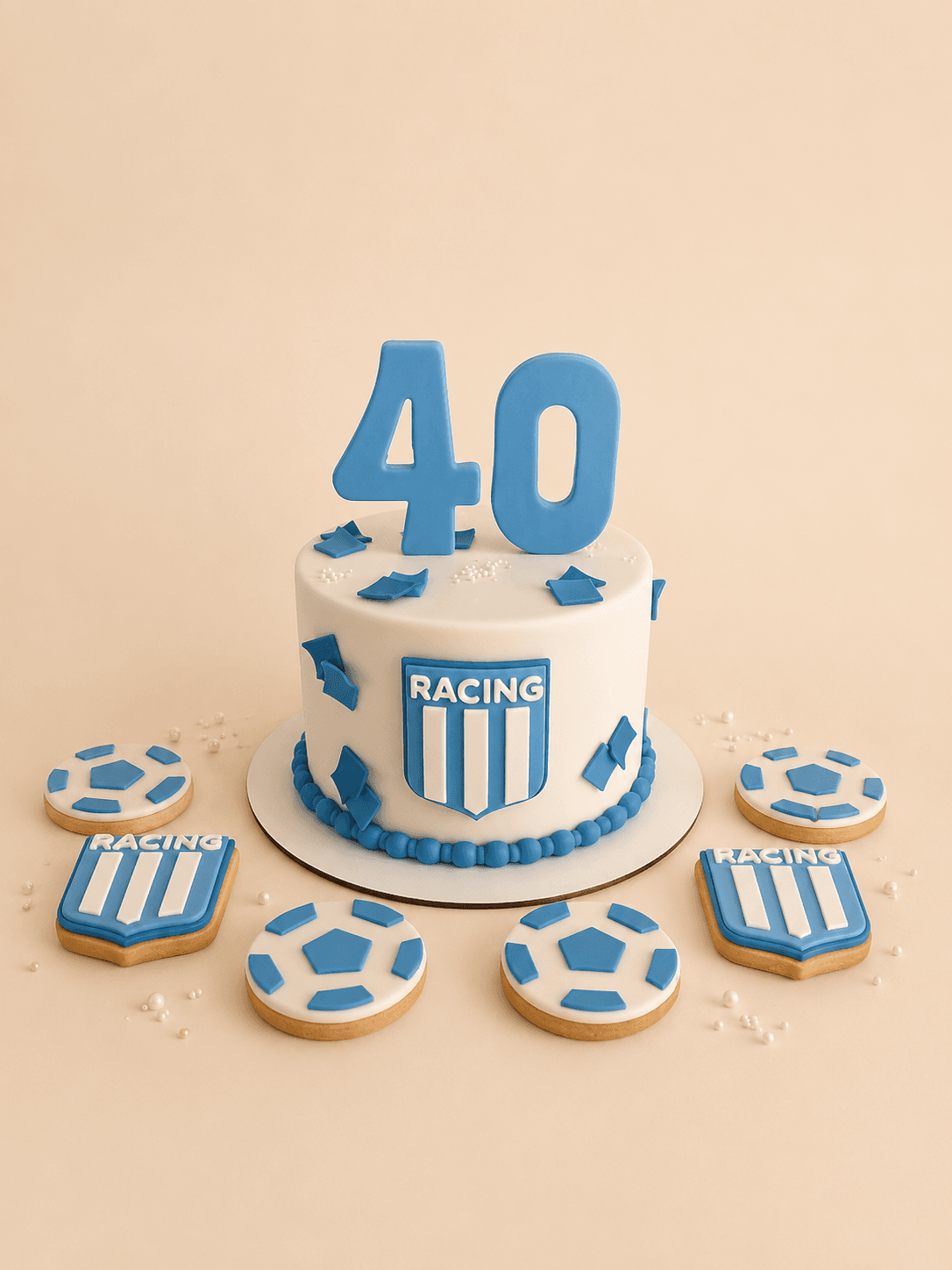Torta temática de Racing Club para 40 años